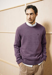 ALVAARIO STRICKPULLOVER | velvet red-moonlit lilac-dusty moon