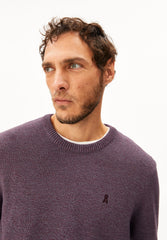 ALVAARIO STRICKPULLOVER | velvet red-moonlit lilac-dusty moon