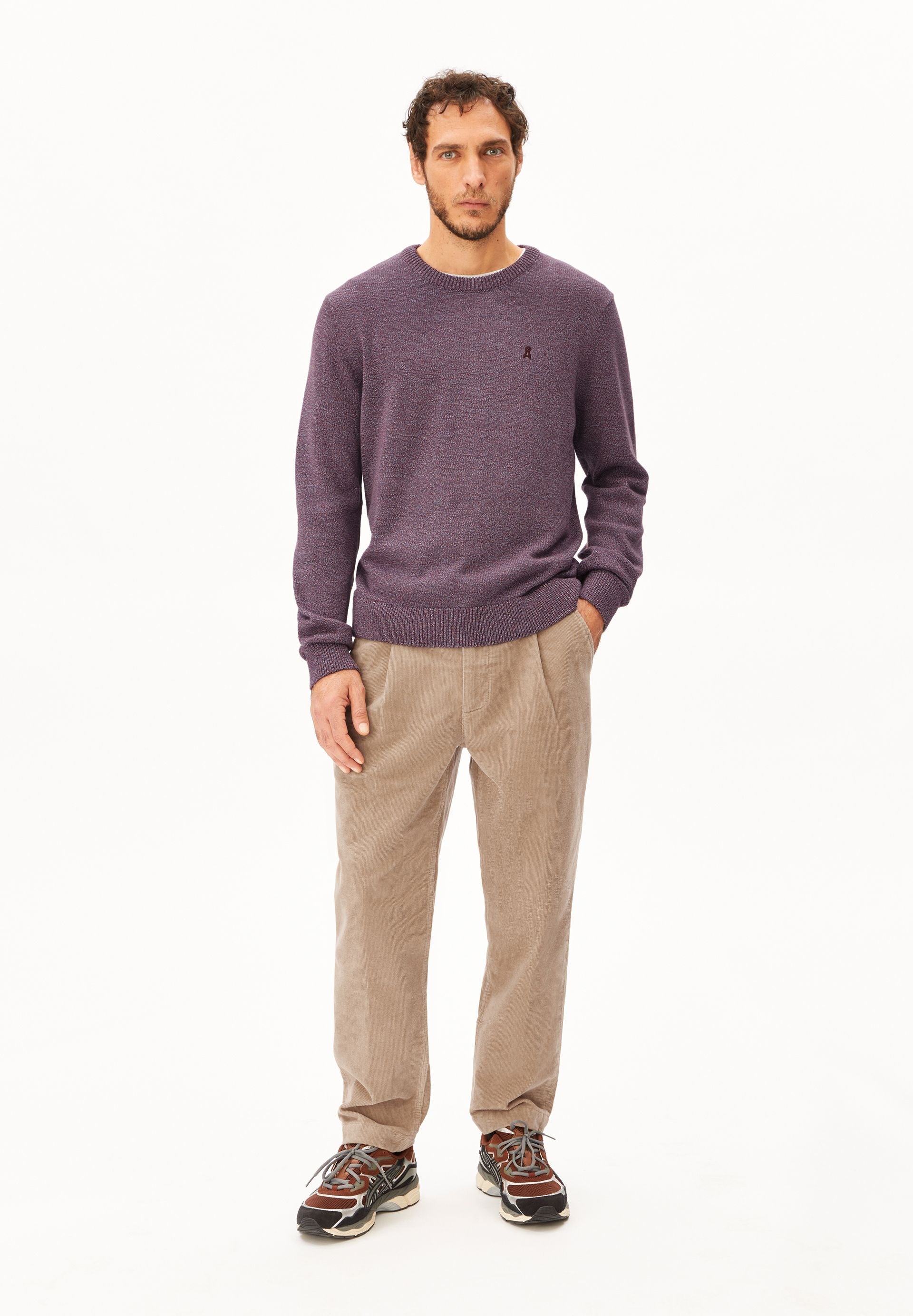 ALVAARIO STRICKPULLOVER | velvet red-moonlit lilac-dusty moon